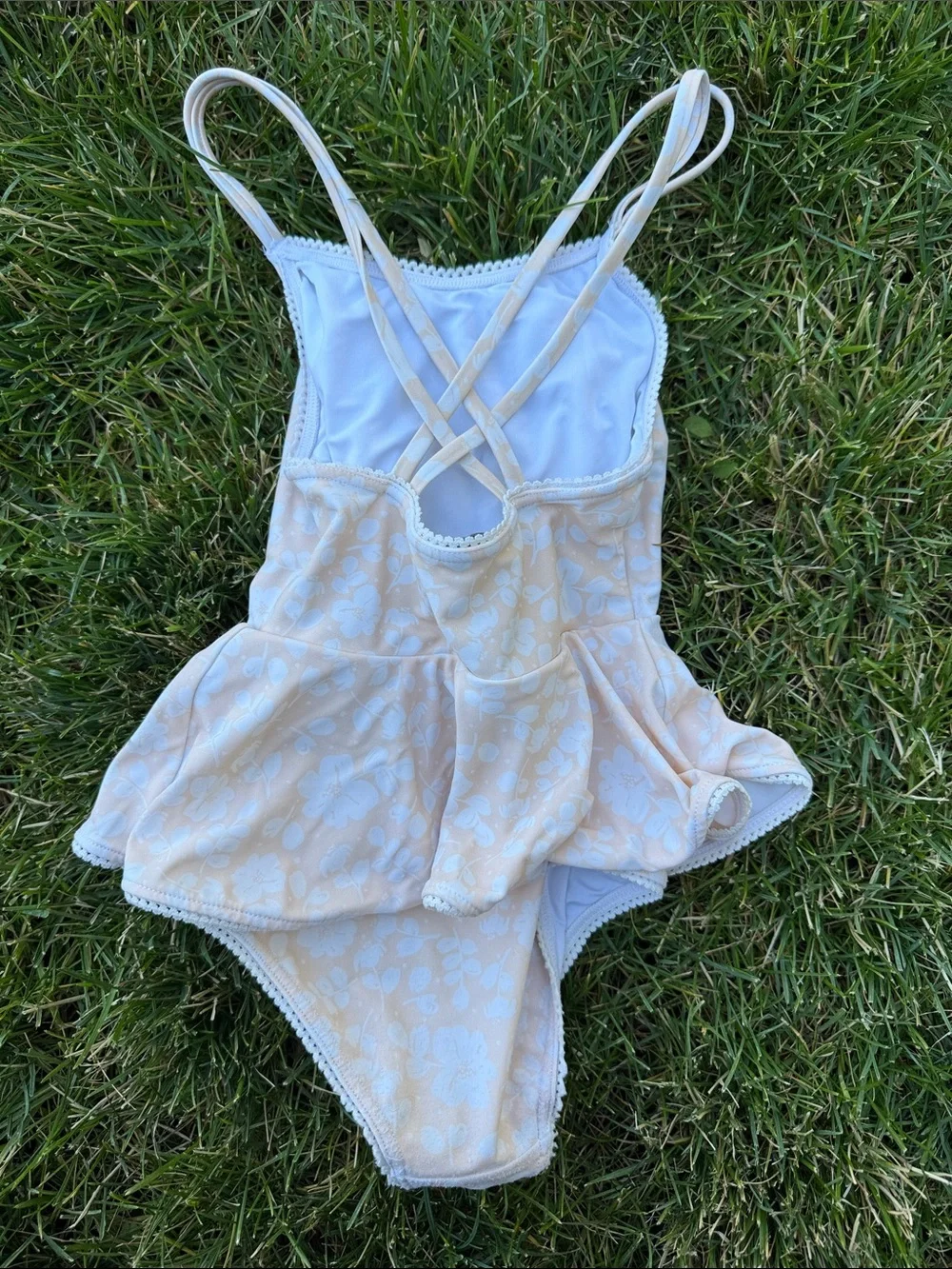 SweetHoney Light yellow floral Ruffle One-Piece Swimsuit